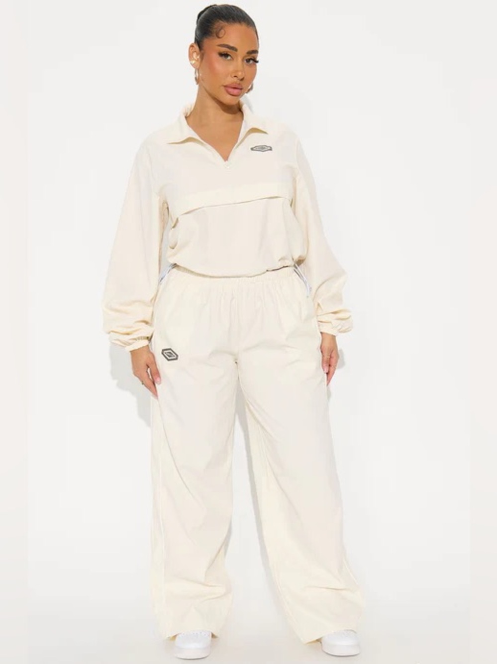 New Fashion Nova Cream Relaxed Jogger Set